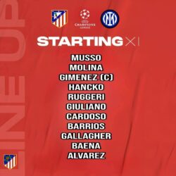 تشكيل إنتر ميلان ضد أتلتيكو مدريد في دوري أبطال أوروبا