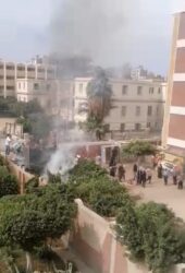 إندلاع حريق داخل مدرسة إبتدائي في المنيا وقدأسفر عن الحادث تفحم الكانتين بالكامل. 