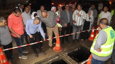 محافظ القليوبية يشهد تجربة محاكاة لتصريف الأمطار استعدادًا لموسم الشتاء.