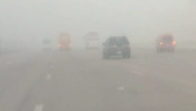  الشبورة المائية أغلقت طريق الإسكندرية القاهرة الصحراوي