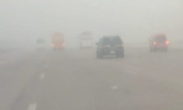 الشبورة المائية أغلقت طريق الإسكندرية القاهرة الصحراوي