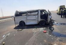 بالطريق السياحي بالجيزة إصابة 10 أشخاص فى حادث انقلاب ميكروباص 