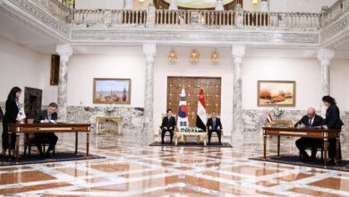 مؤتمر صحفي مشترك بين الرئيس السيسي ورئيس كوريا الجنوبية