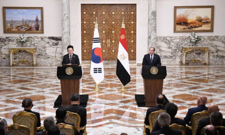 كلمة الرئيس السيسى خلال المؤتمر الصحفى مع الرئيس الكورى