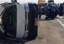 انقلاب ميكروباص وإصابة 7 أشخاص بأكتوبر