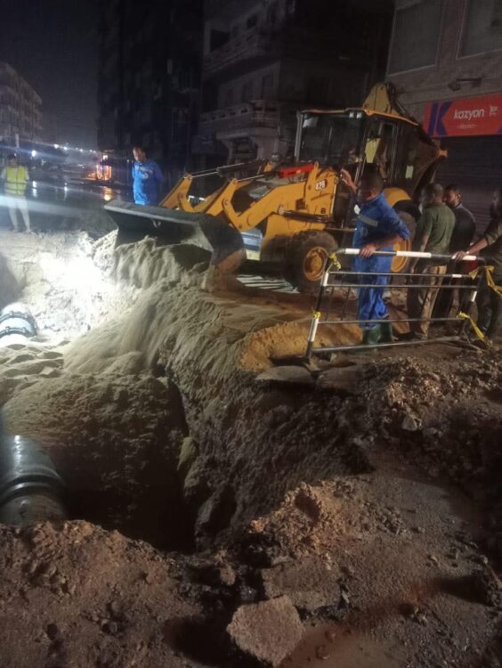 محافظ الغربية يعلن الانتهاء من إصلاح كسر خط المياه الرئيسي بزفتى