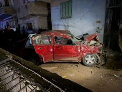 سقوط حاويات فارغة من قطار بجوار طريق الإسكندرية الزراعي دون إصابات