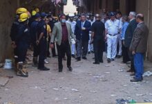 مدير أمن الجيزة يتفقد موقع تسريب غاز داخل عقار إمبابة