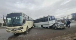 تصادم 10 سيارات وأتوبيس يشل الطريق السياحي بالجيزة ويؤدي لتكدس مروري كثيف