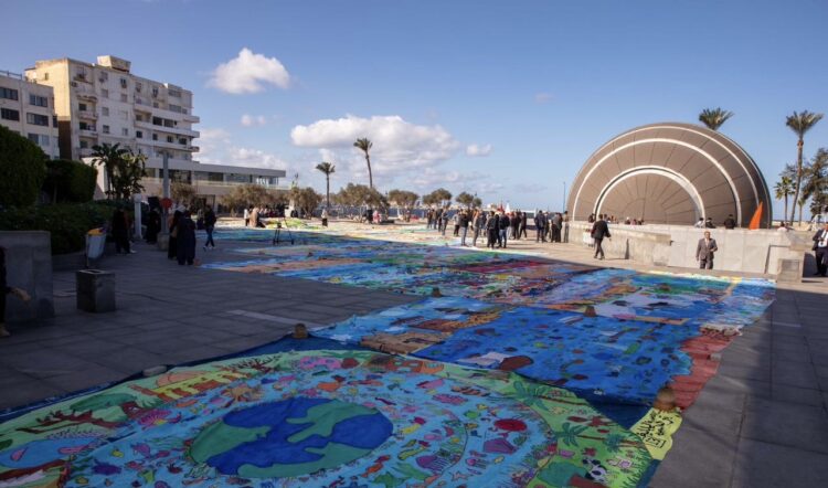 مكتبة الإسكندرية والكشف عن اكبر لوحه مرسومه في العالم