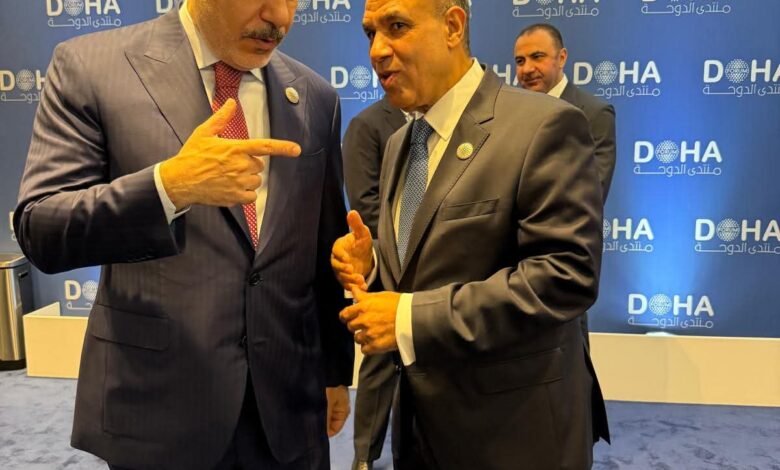 وزير الخارجية المصري ووزير خارجية تركيا على هامش منتدى الدوحة