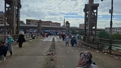 استمرار متابعه رفع الإشغالات المتعدية على حرم الطريق بقطاع مدينة بنها.