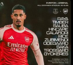 تعرف على تشكيل فريقي أرسنال وإيفرتون بالدوري الإنجليزي الممتاز لكرة القدم