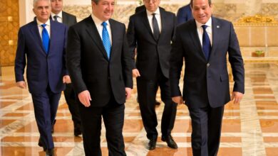 الرئيس  السيسي إستقبل بارزاني رئيس حكومة كردستان العراق