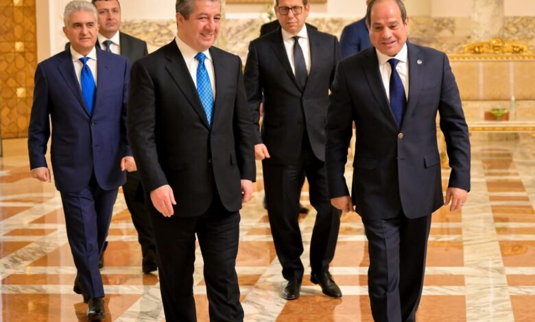 الرئيس السيسي إستقبل بارزاني رئيس حكومة كردستان العراق