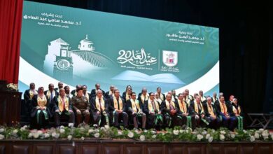 إحتفالية كبرى بعيد العلم العشرين بجامعة القاهرة بحضور كبار رجال الدولة وقيادات الجامعات المصرية.