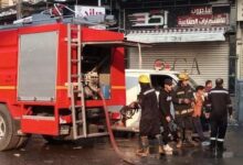 السيطرة على حريق اندلع داخل محل لبيع الأنتريهات بشبرا الخيمة.