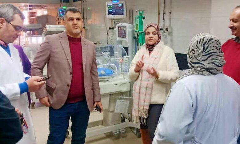 مدير فرع القليوبية للتأمين الصحي في جولة تفقدية بمستشفى النيل.