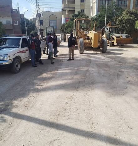 رئيس مدينة المراغة يتابع سير أعمال رصف شارع النزلة