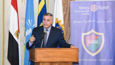 محافظ الإسكندرية يلتقي أعضاء نادي روتاري الإسكندرية سبورتنج في ندوة حوارية