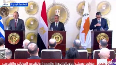 وزير الخارجية عقد مؤتمراً مع نظيريه اليوناني والقبرصي لتعزيز التعاون والتنسيق في شرق المتوسط