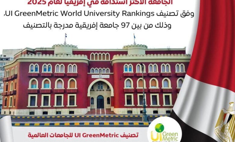 حصلت جامعة الإسكندرية على لقب الجامعة الأكثر استدامة في إفريقيا لعام 2025