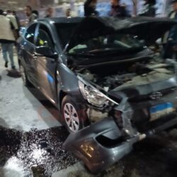 حادث تصادم بين عدد من السيارات على كورنيش العجوزة وإصابة 8 اشخاص