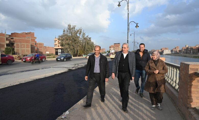 محافظ الغربية يتفقد رصف وتطوير كورنيش المحلة الجديد 