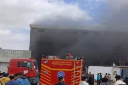 مدينة 6 اكتوبر في أول أيام رمضان إندلع حريق داخل مصنع ملابس