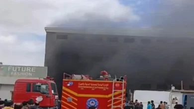 مدينة 6 اكتوبر في أول أيام رمضان إندلع حريق داخل مصنع ملابس