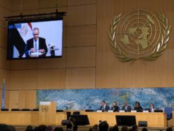 وزير الخارجية والتعاون الدولى والمصريين بالخارج يلقى كلمة مصر أمام مجلس حقوق الإنسان 