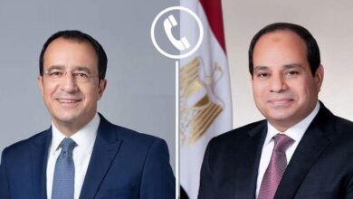 الرئيس  السيسي تلقي  اليوم اتصالًا هاتفيًا من الرئيس رئيس جمهورية قبرص