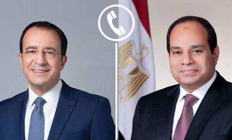 الرئيس  السيسي تلقي  اليوم اتصالًا هاتفيًا من الرئيس رئيس جمهورية قبرص
