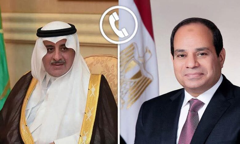 الرئيس السيسي تلقي اليوم اتصالًا هاتفيًا من  أمير منطقة تبوك بالمملكة العربية السعودية الشقيقة