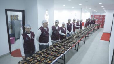 الجيزه:مؤسسة أبو العينين تطعم 20 ألف صائم يوميا بأكبر مائدة إفطار