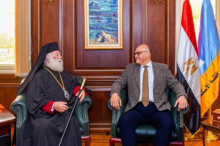 محافظ الإسكندرية يستقبل بطريرك الإسكندرية وسائر أفريقيا للروم الأرثوذكس  