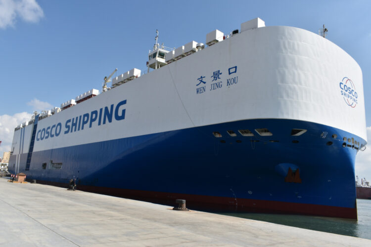 ميناء الإسكندرية تستقبل السفينة WEN JING KOU احد اكبر سفن الرورو